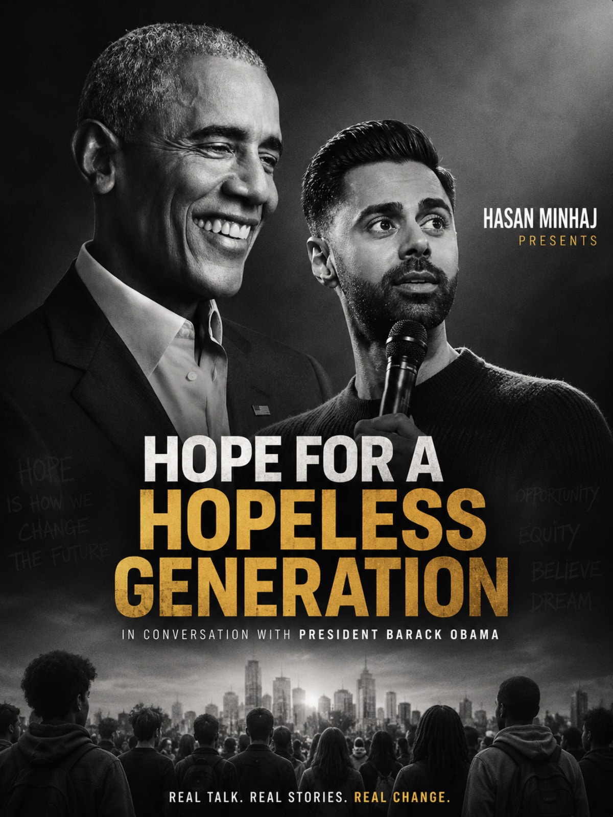 Hasan Minhaj × Barack Obama — Hope for a Hopeless Generation